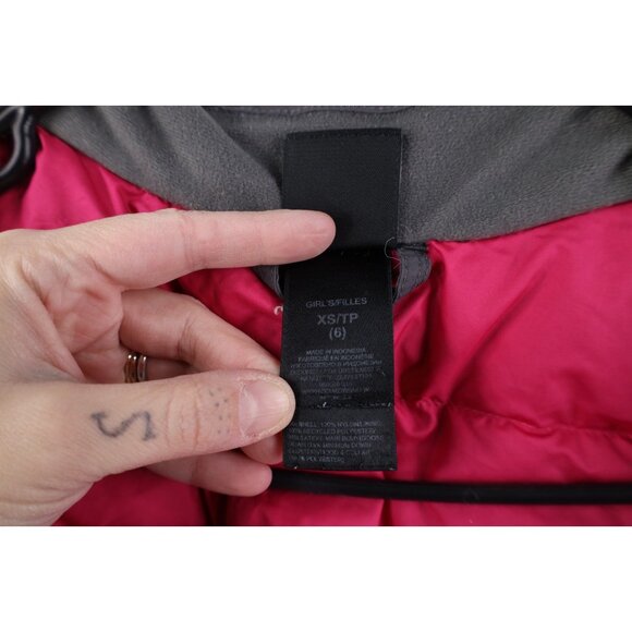 The North Face Girls Size XS Belted 550 Duck Down Puffer Parka Jacket Coat Gray - Picture 12 of 16